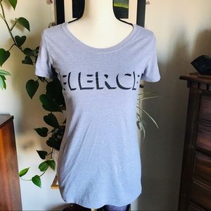 MuscleBox Women's Blue FIERCE Short Sleeve Workout Athletic Top M